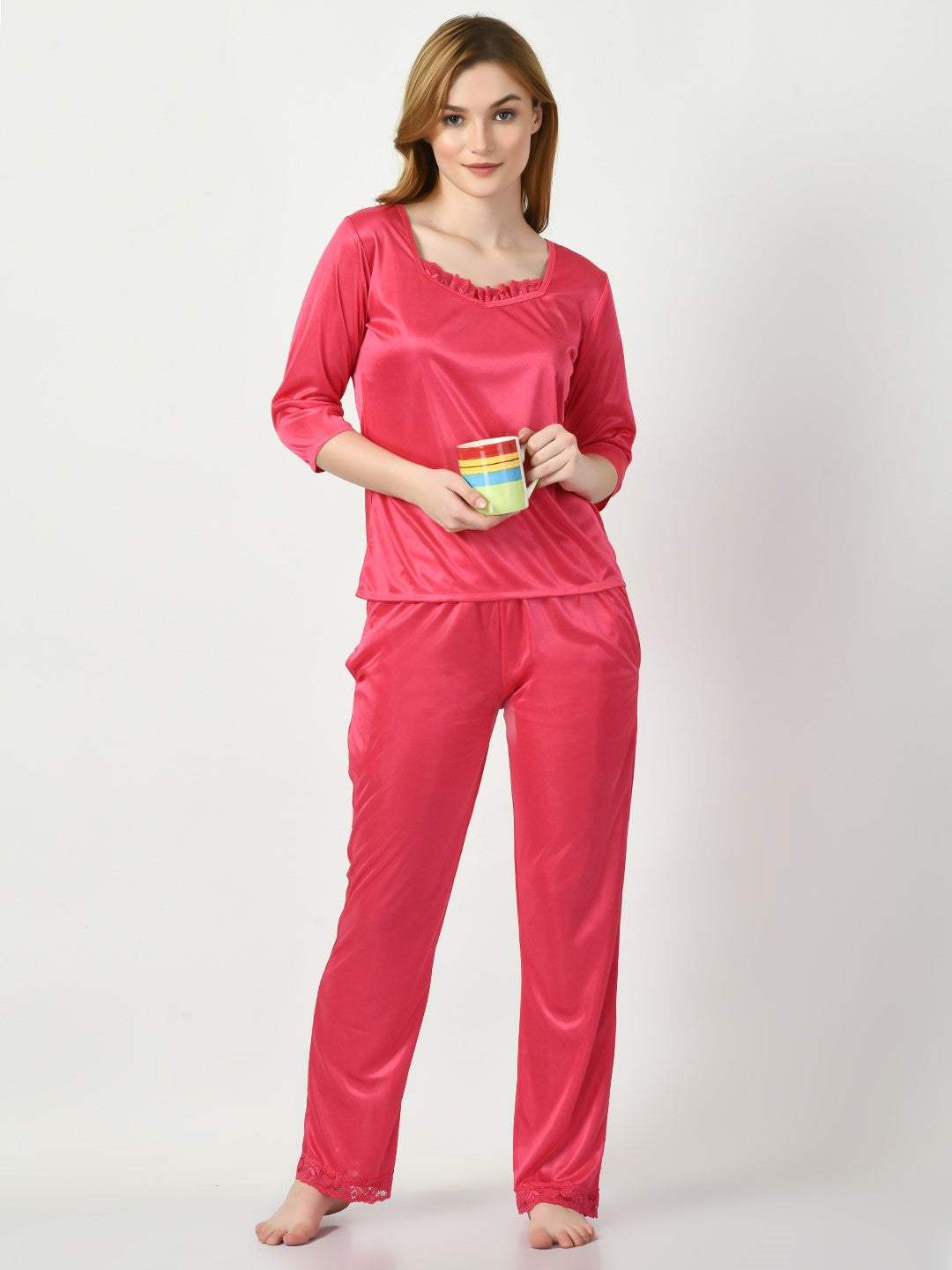 Women's Satin Pink Nightdress