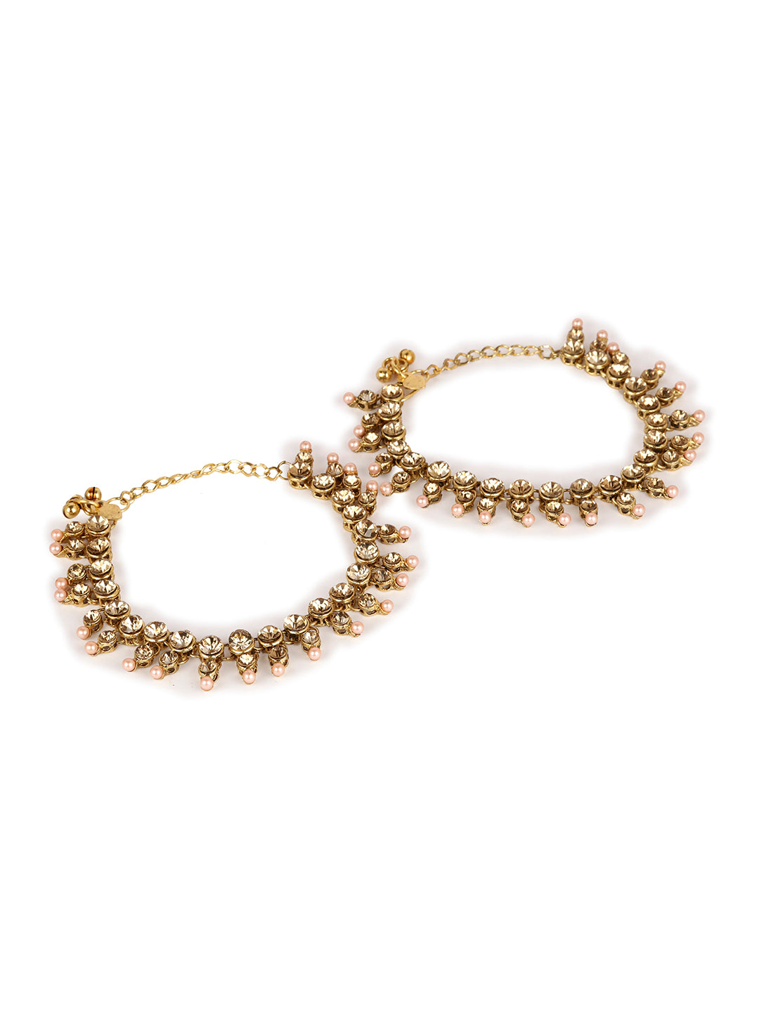 Women's/Girls Gold Plated Designer Kundan Anklet for Bridals