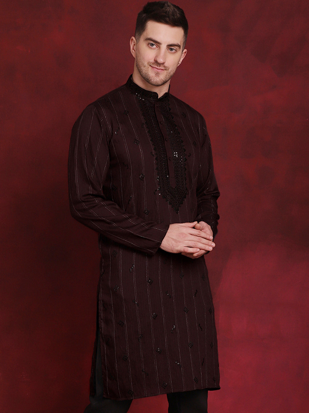 Men's Sequins Embroidered Kurtas
