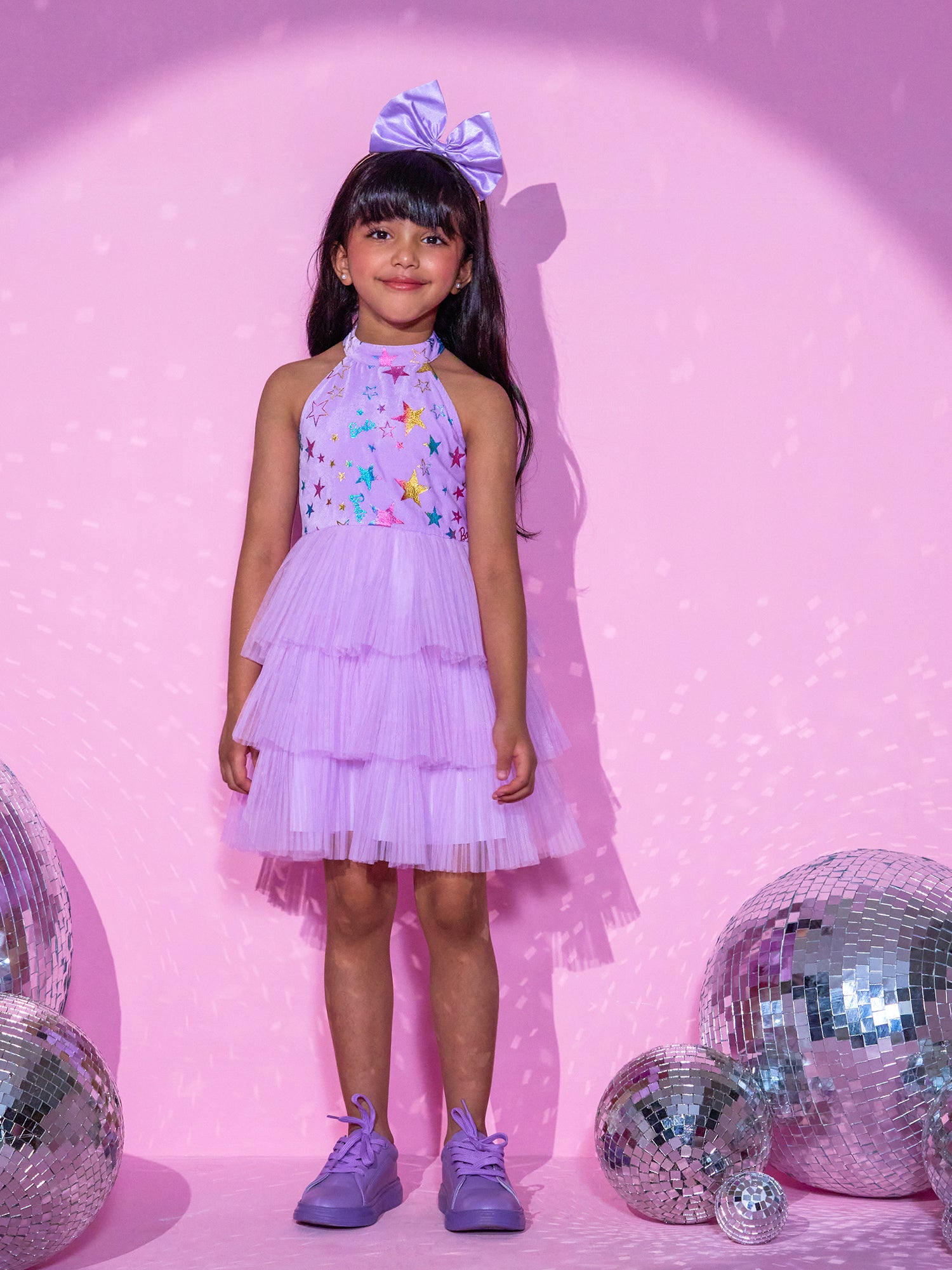Girl's Purple Three Layered Dress