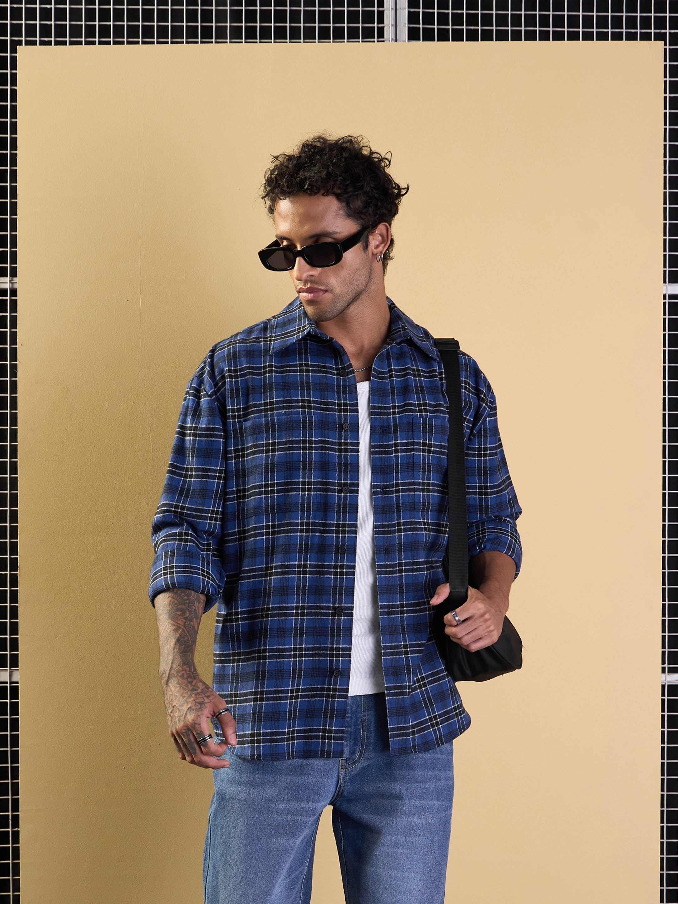 Men's Blue Over Size Shirt
