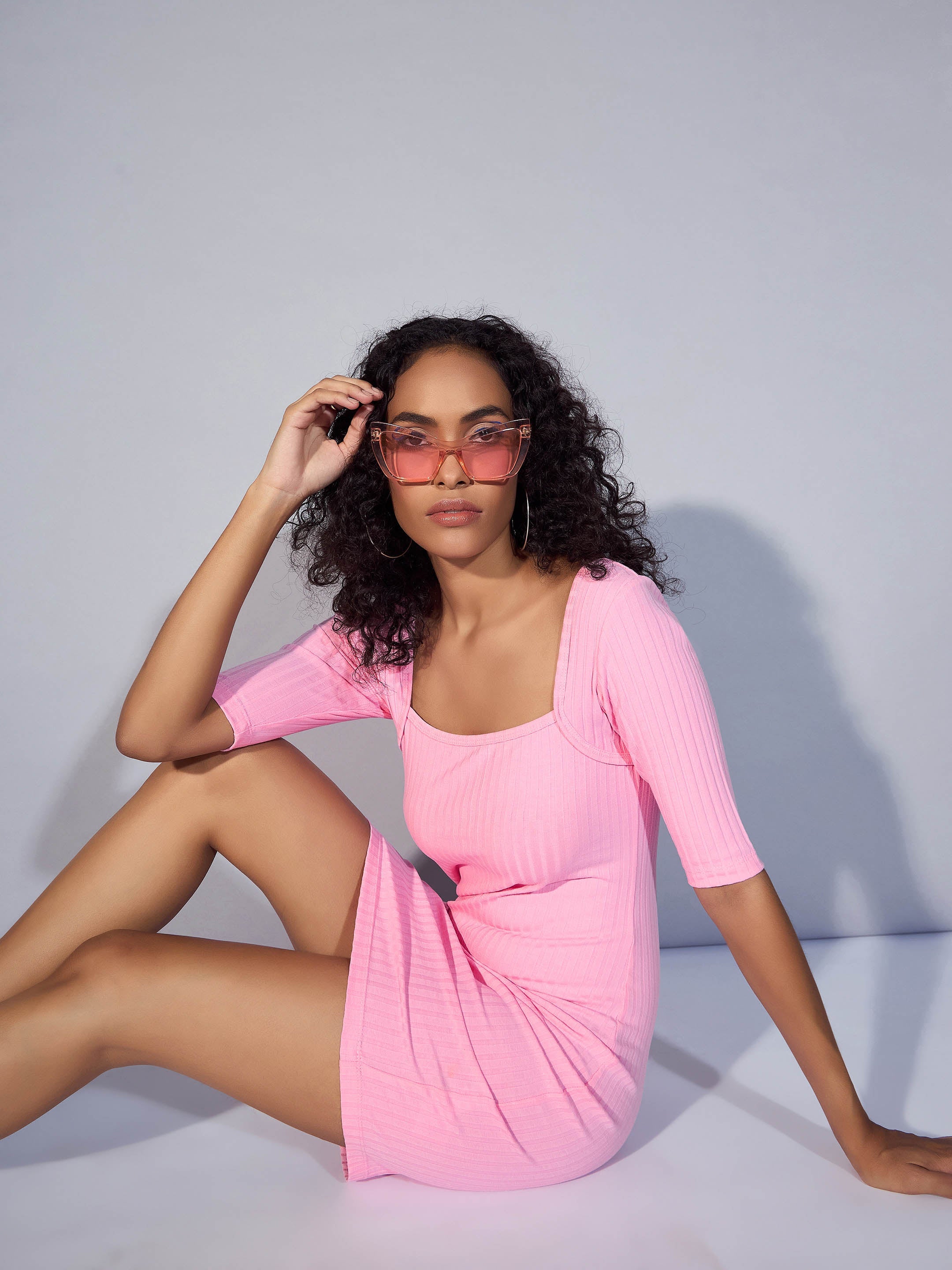 Women's Pink Rib Dress