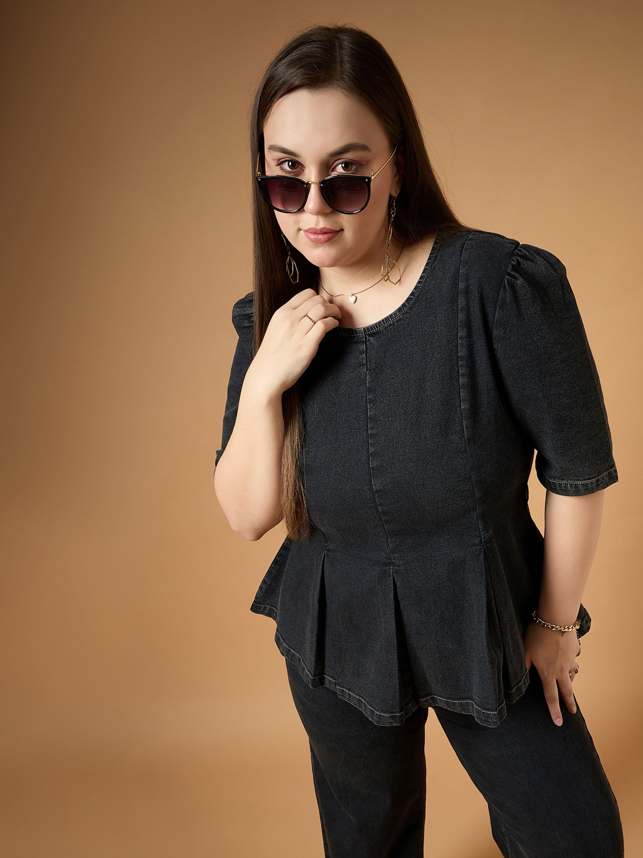 Women's Black Denim Co-Ord Set