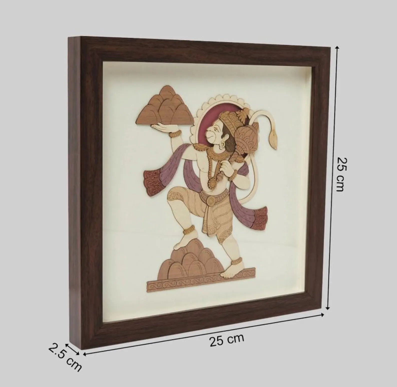 Hanuman Wooden Art Frame 10 x 10 Inches