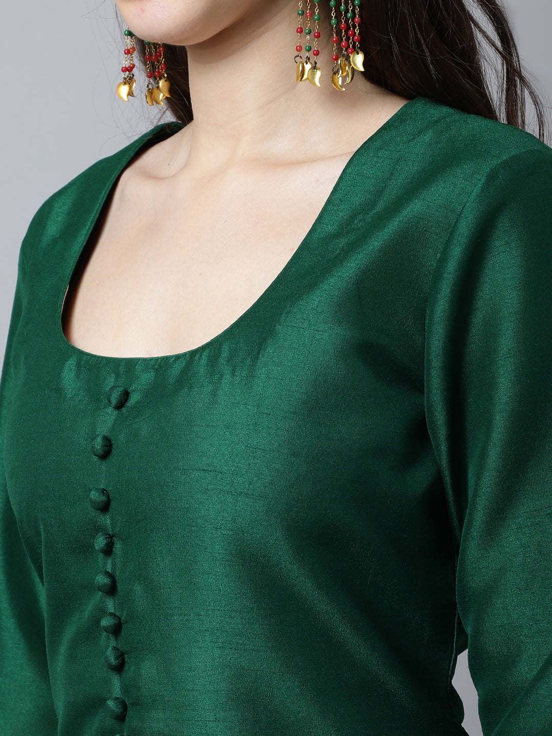Women's Sizzling Green Kurti With Pants And Printed Dupatta