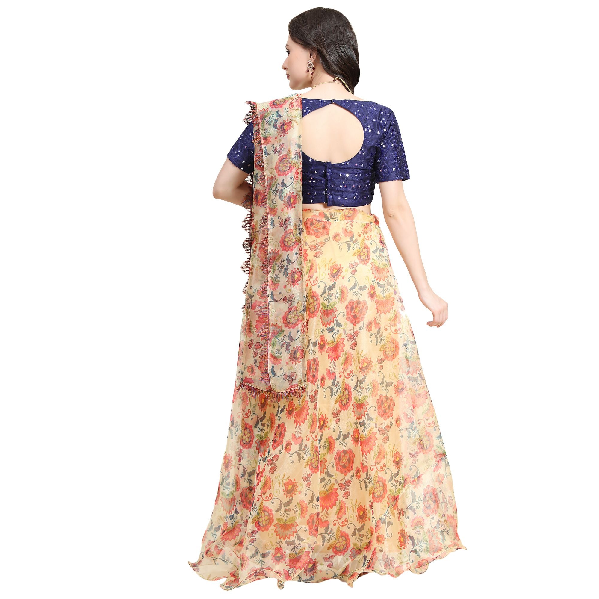 Women's Yellow color Semi-Stitched Lehenga Choli with Dupatta