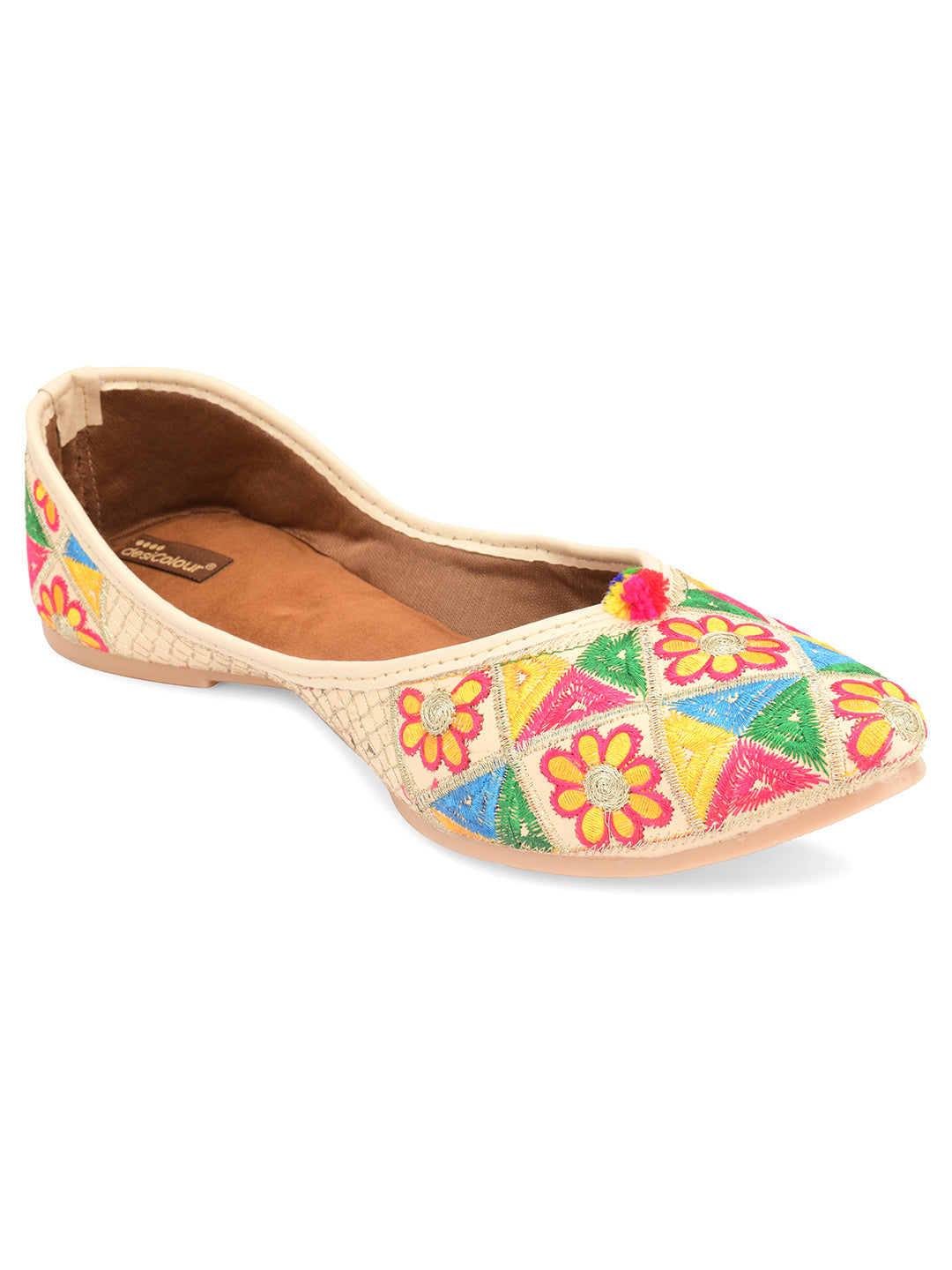Women's Multi Floral Indian Ethnic Comfort Footwear