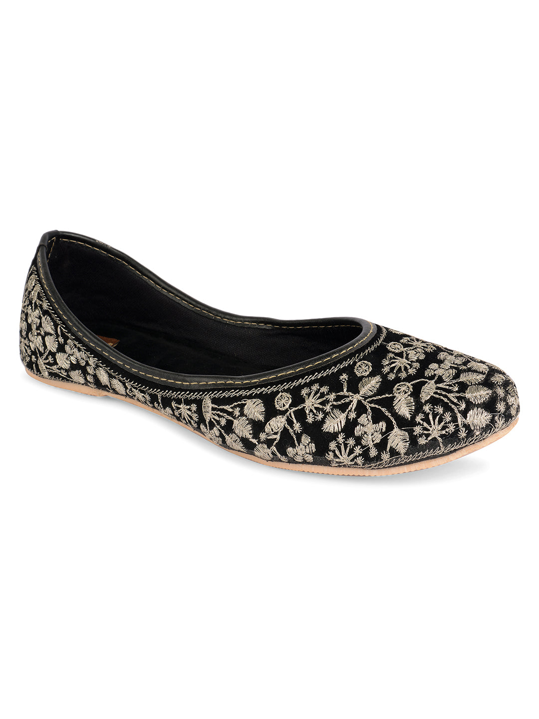 Women's Black Designer Indian Ethnic Comfort Footwear