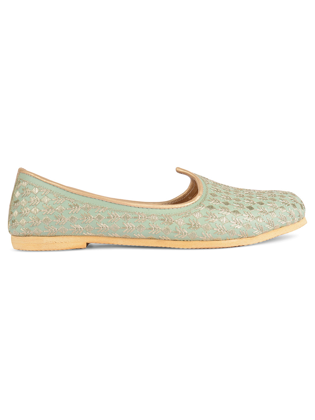 Men's Indian Ethnic Party Wear Sea Green Footwear
