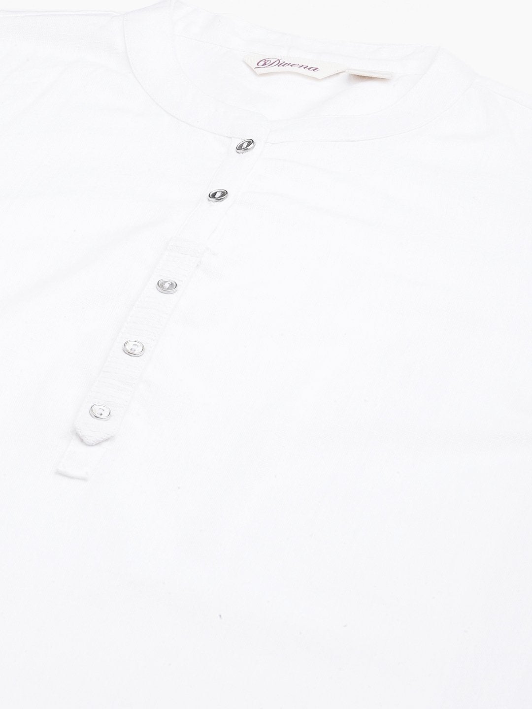 Women's White Cotton Straight Kurta