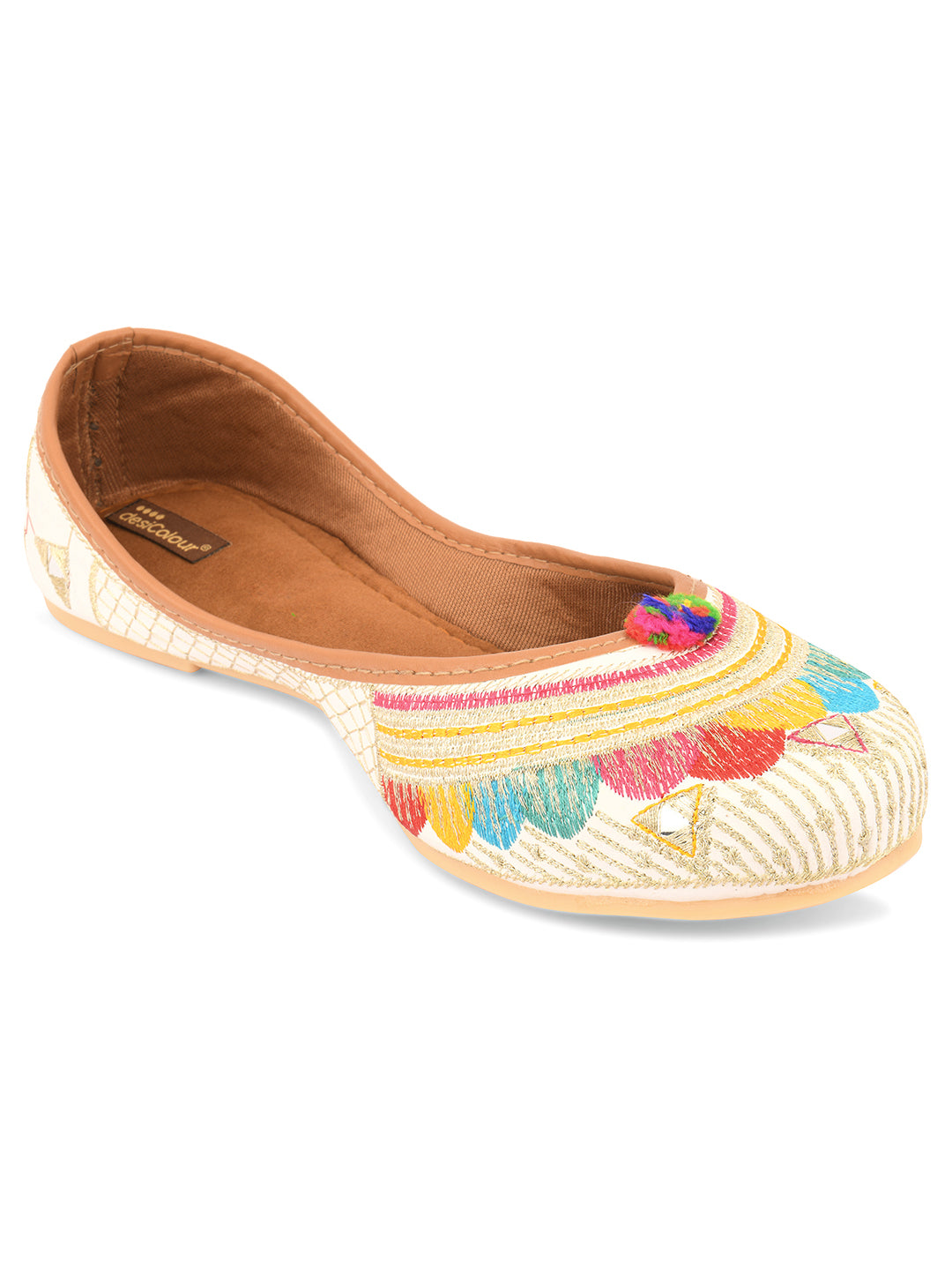 Women's Multi Floral Indian Ethnic Comfort Footwear