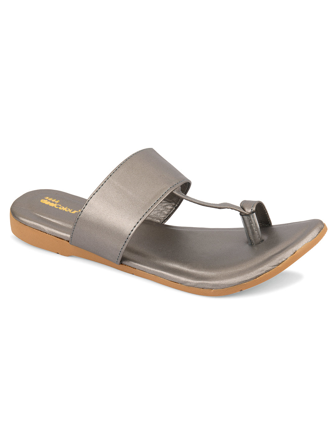 Women's Grey Indian Ethnic Comfort Slipper Footwear