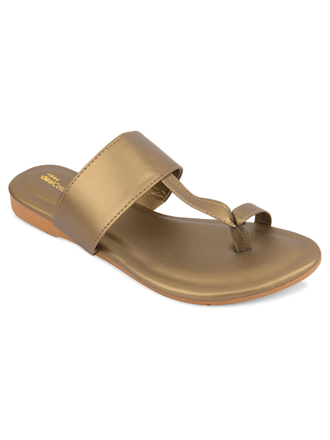 Women's Gold Indian Ethnic Comfort Slipper Footwear