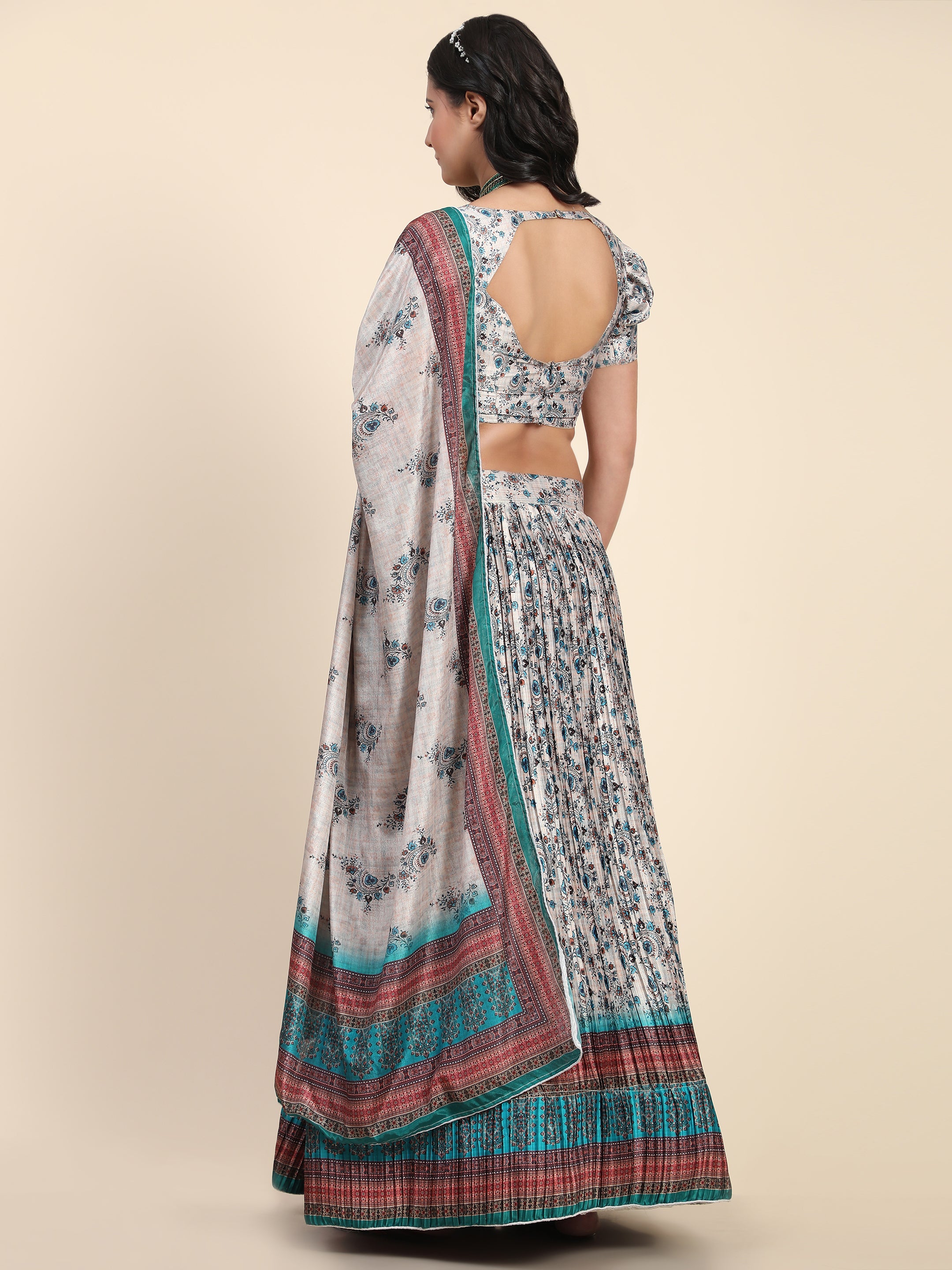 Women's New Fashion Digital Print work Designer Party Wear Lehenga Choli With Dupatta Semi Stitched.