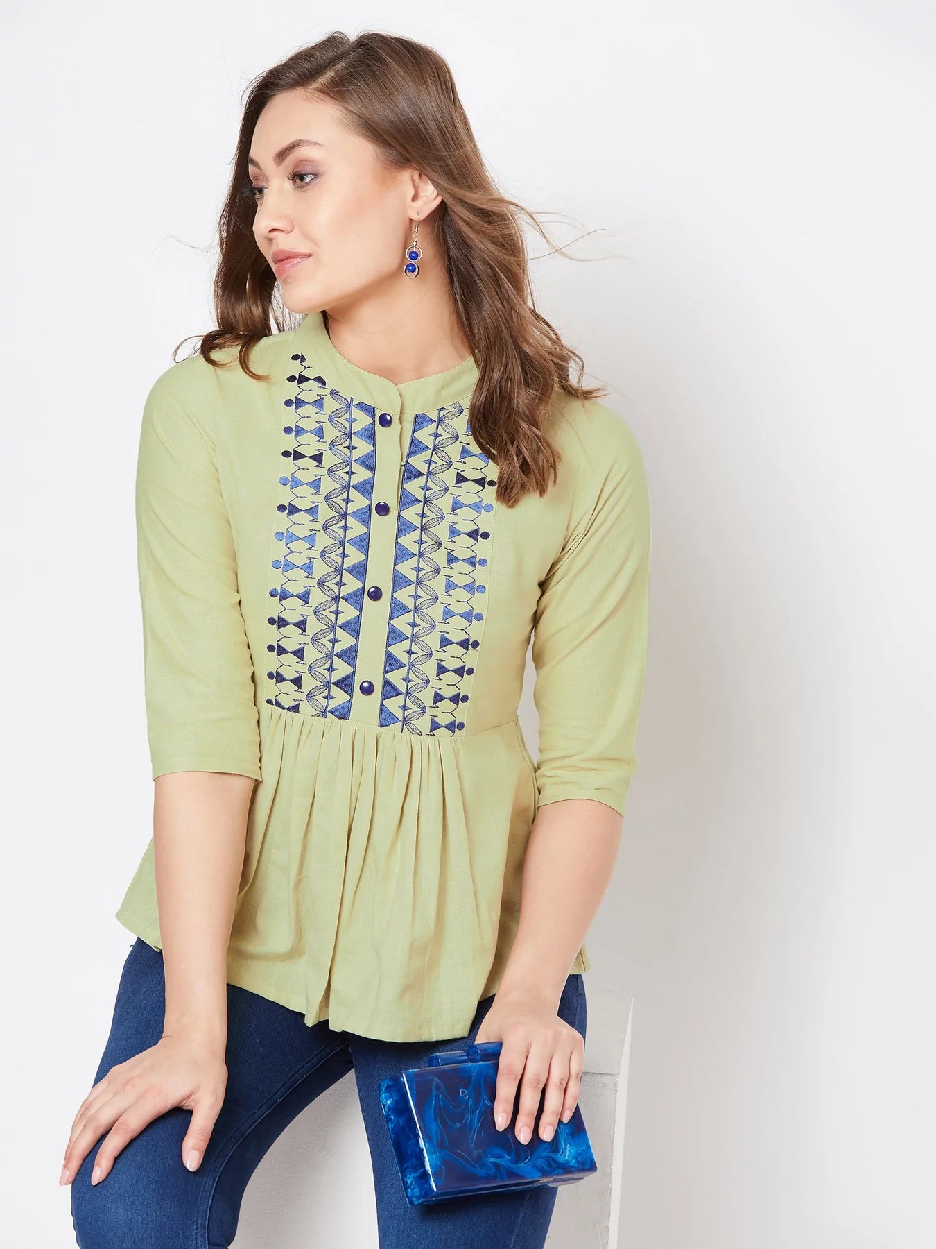Women's Green Cotton Top