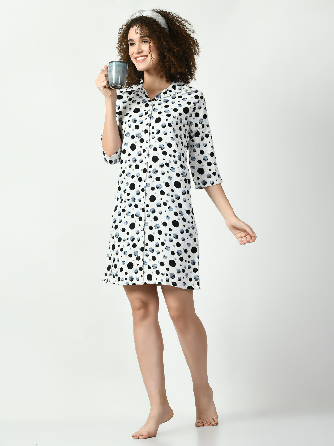 Women's Viscose Rayon Black Nightdress