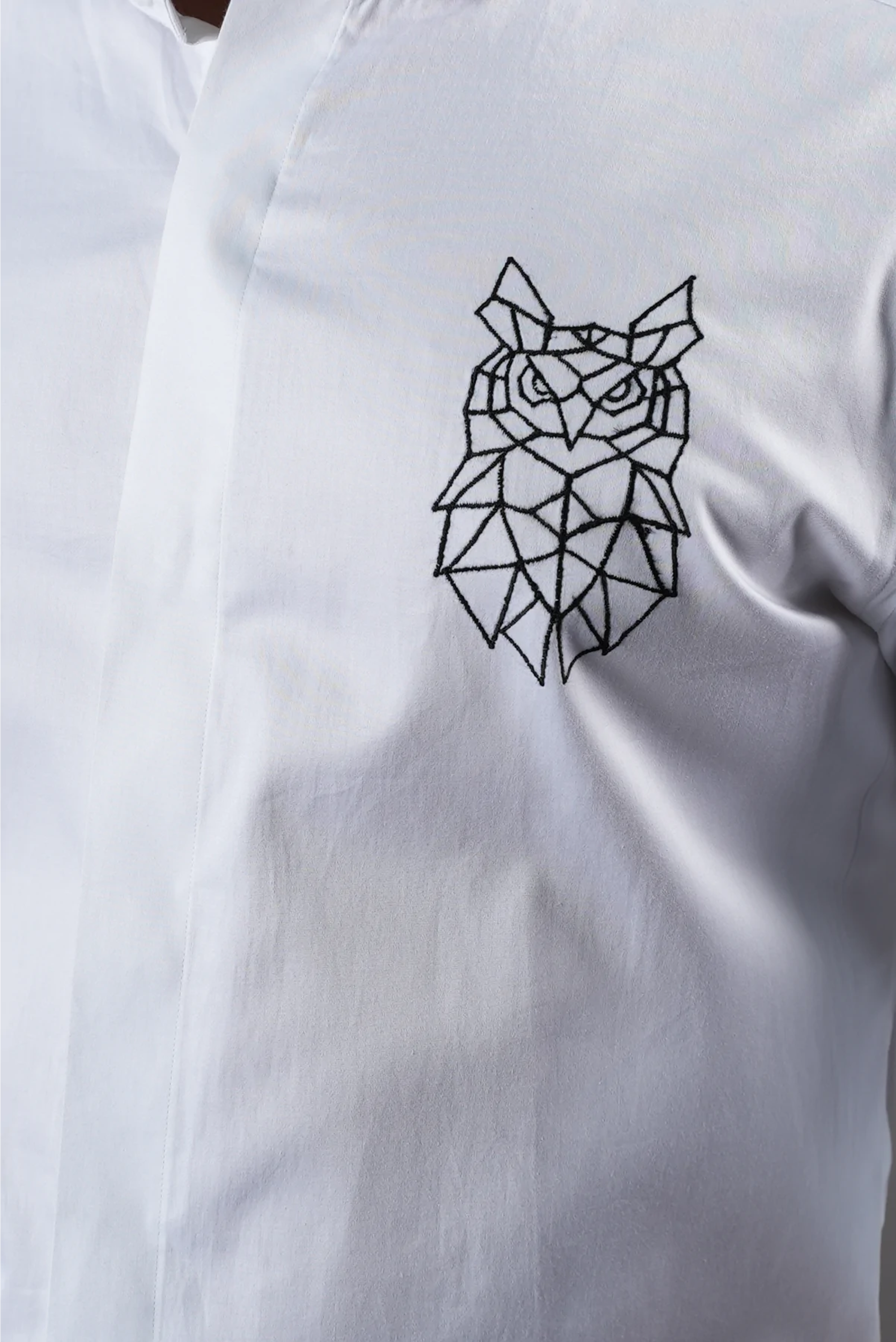 Men's White Color Bianco Owl Shirt Full Sleeves Casual Shirt