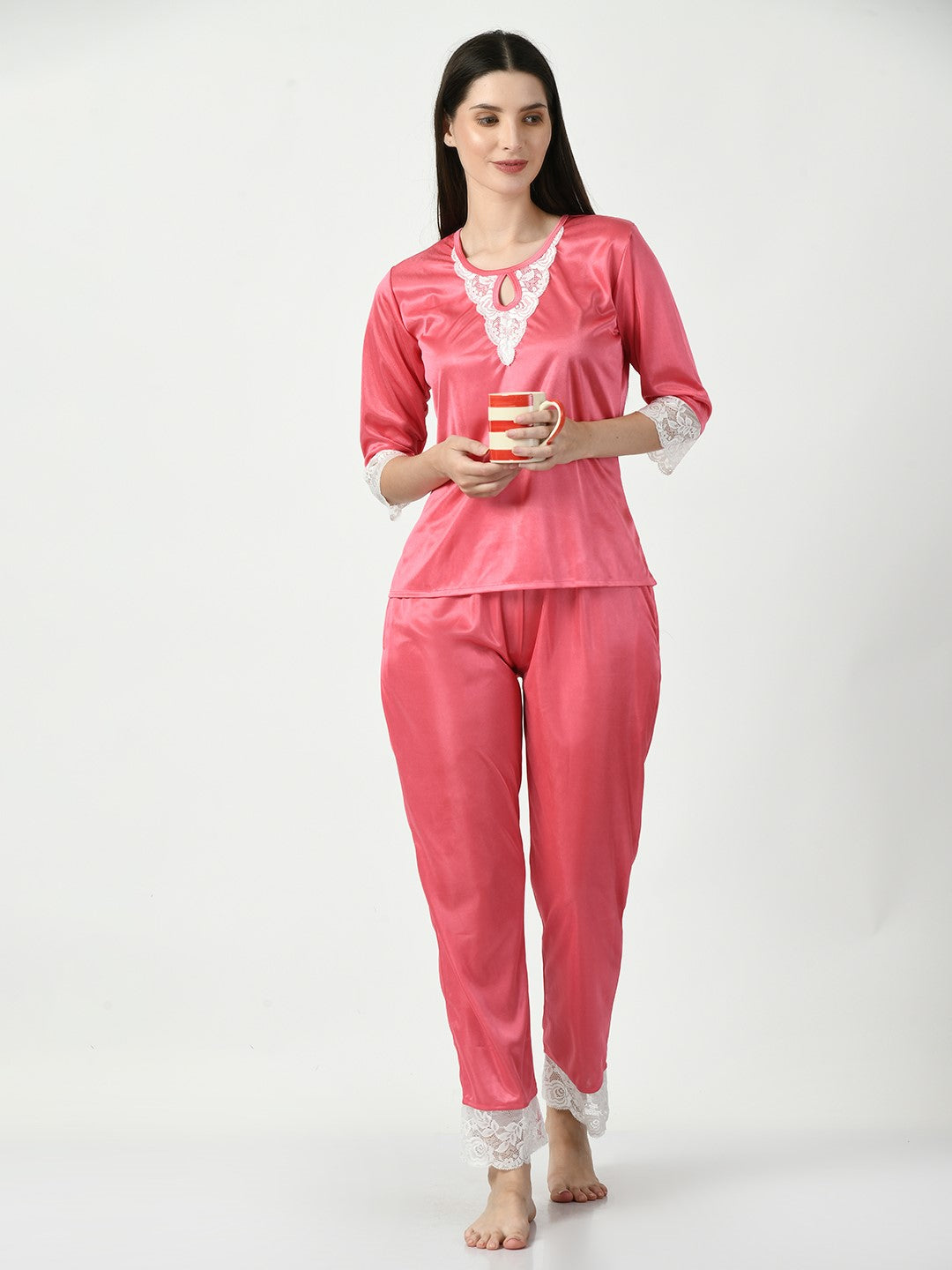 Women's Satin Pink Nightdress