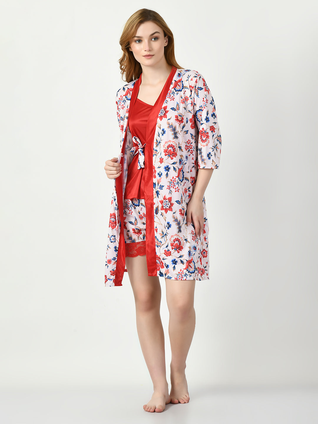Women's Satin Red Nightdress