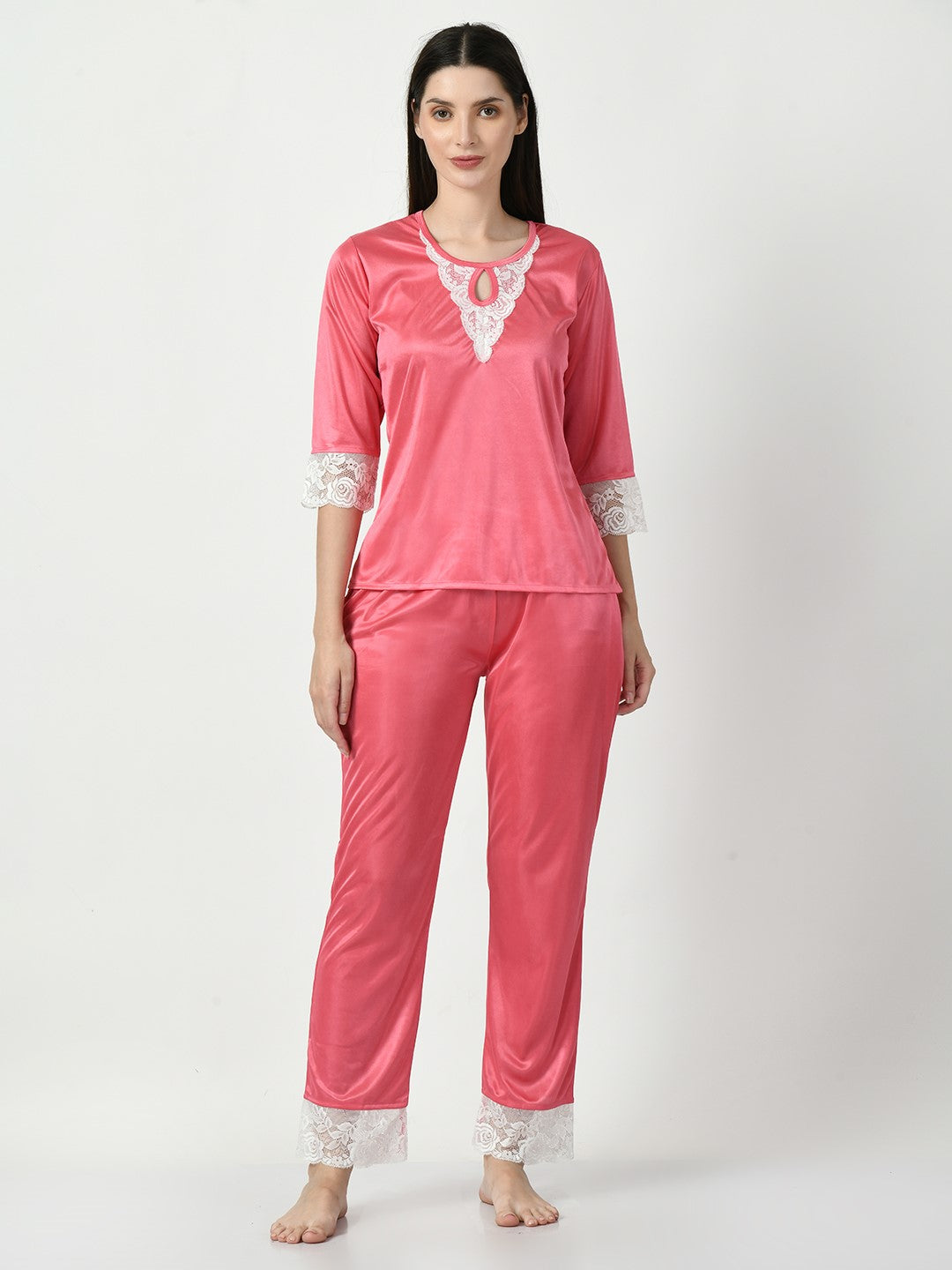 Women's Satin Pink Nightdress