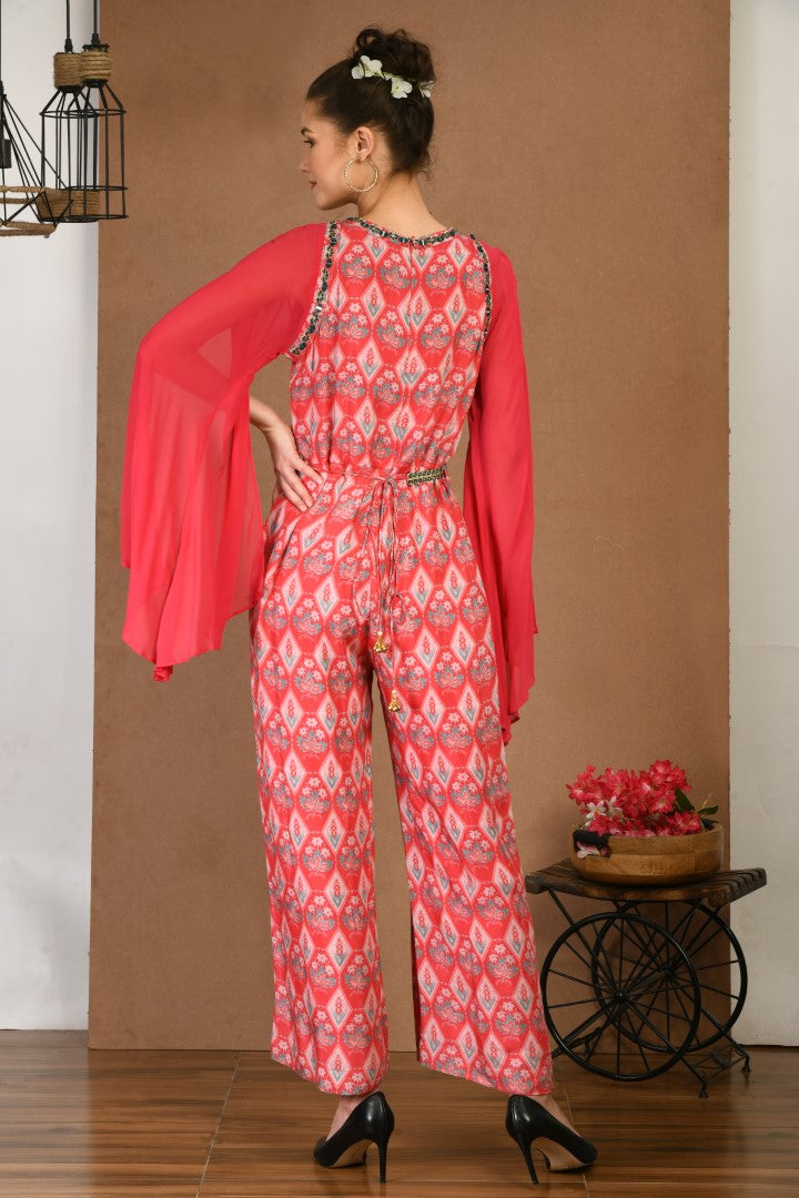 Women's Red Maslin Embroidery Tunic