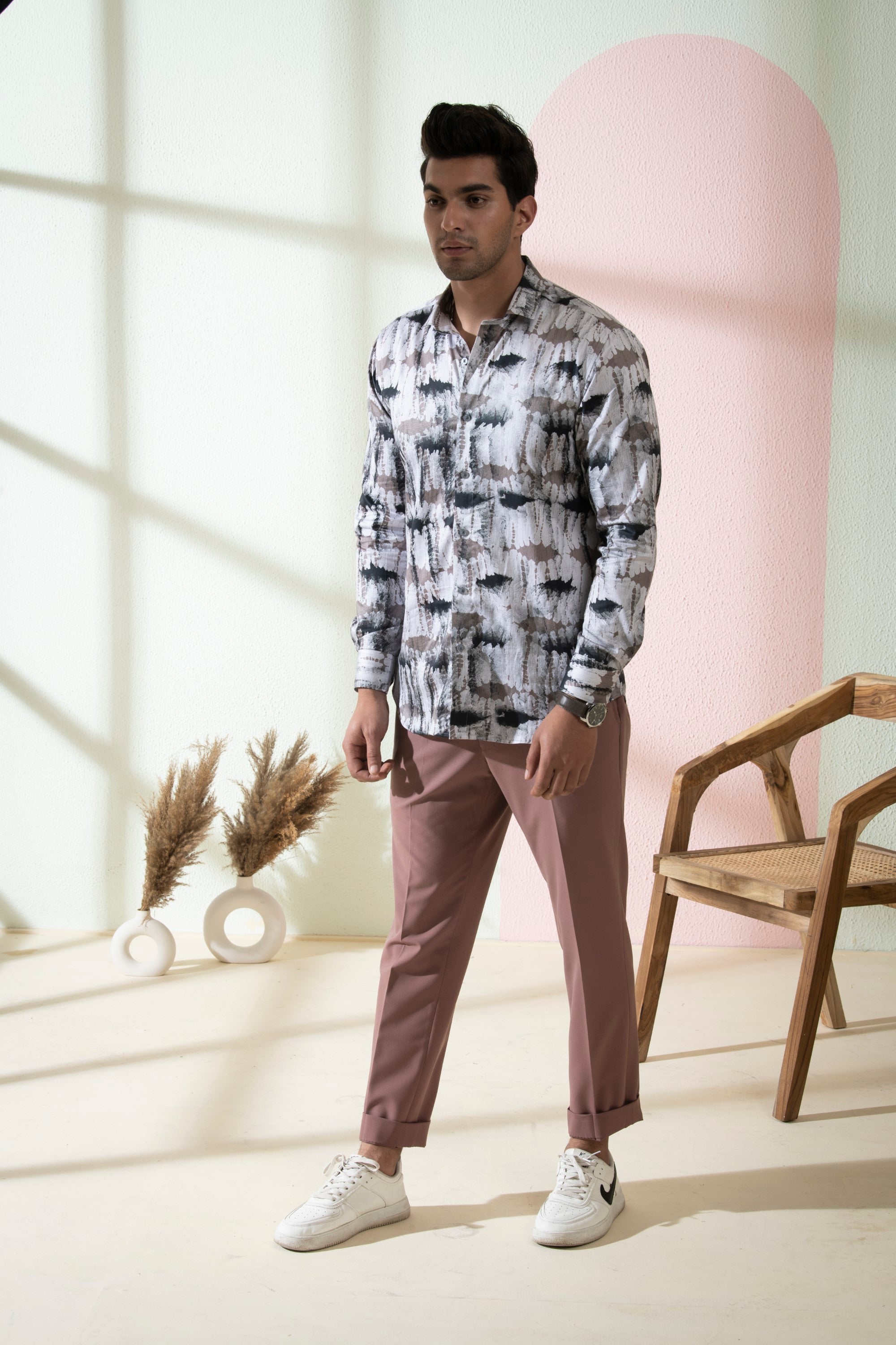 Men's Black Color Caron Full Sleeves Shirt