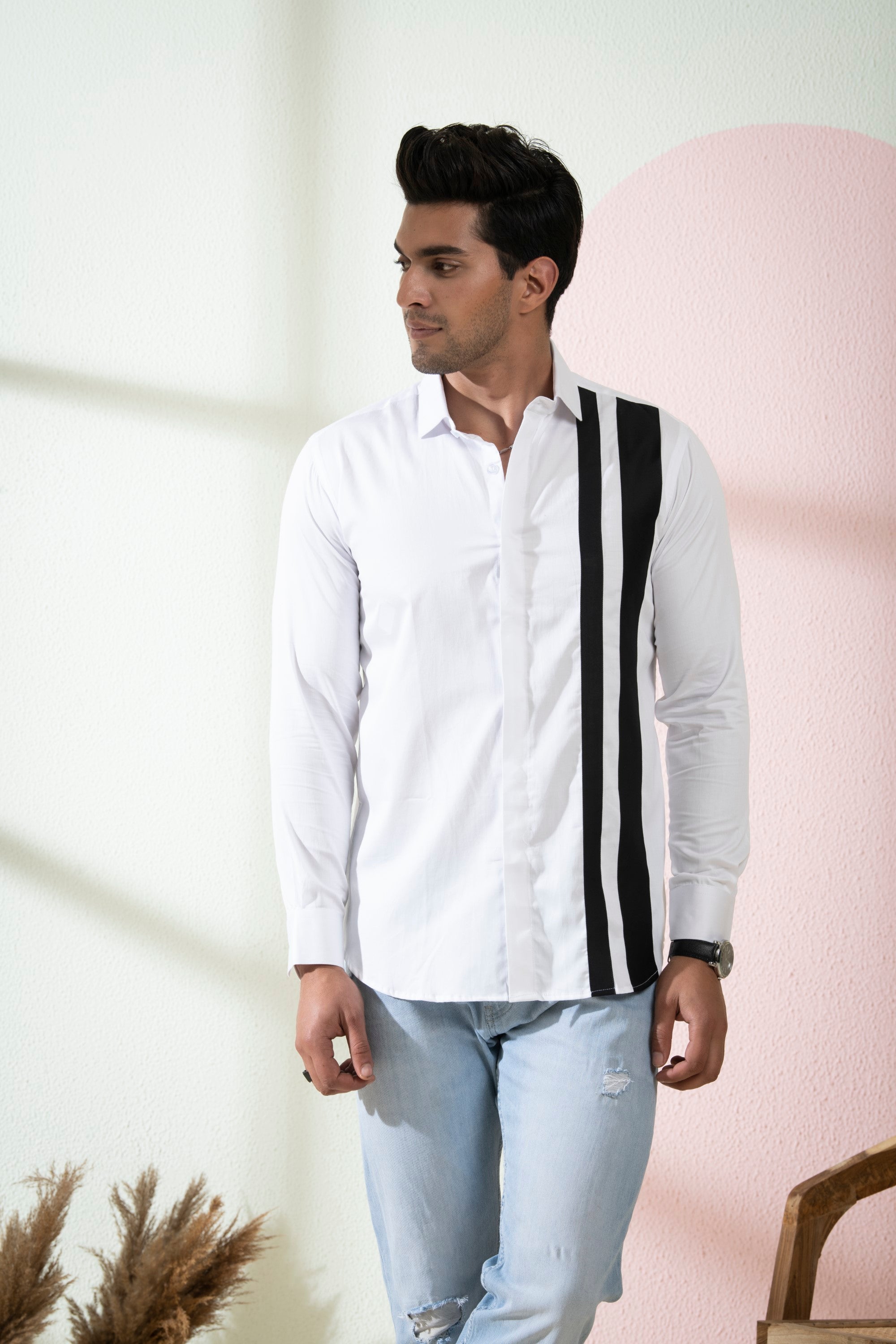 Men's White Color Brumo Full Sleeves Shirt