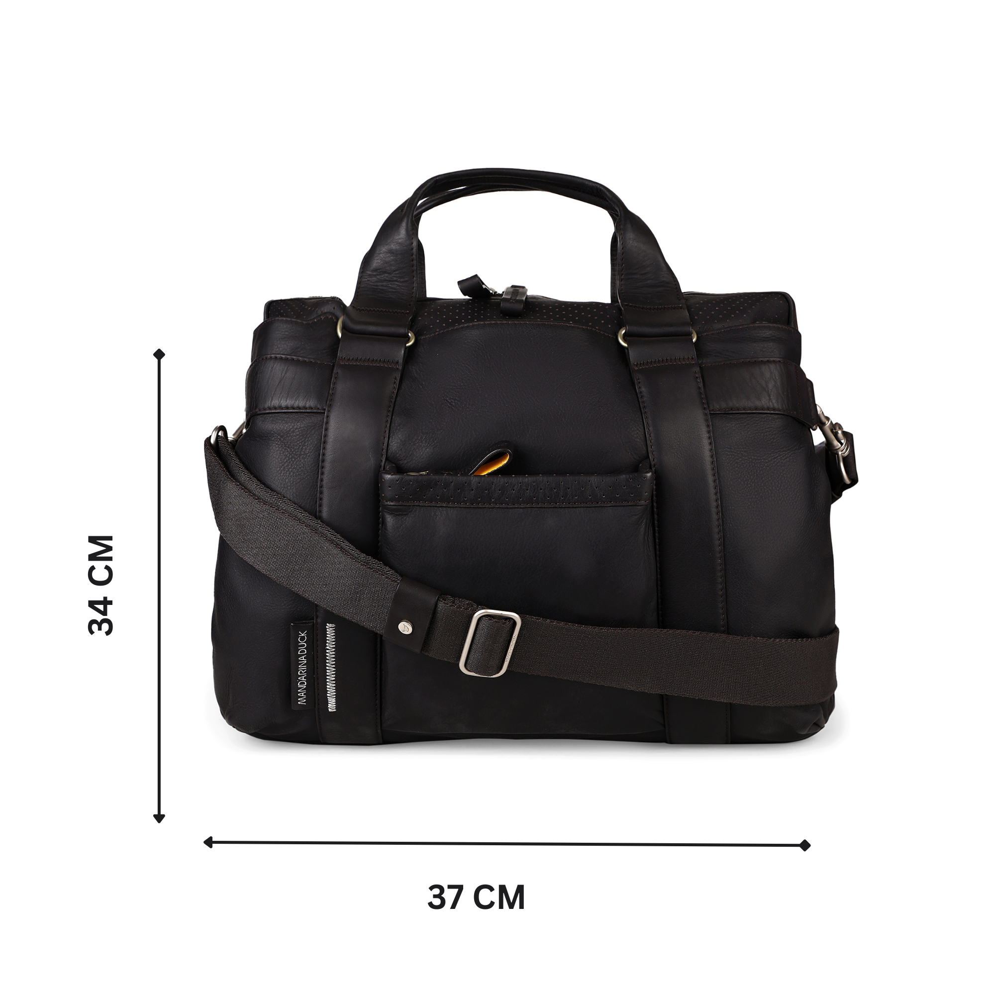 Grace Collection Limited Edition Genuine Leather Brown Laptop Bag With Strap