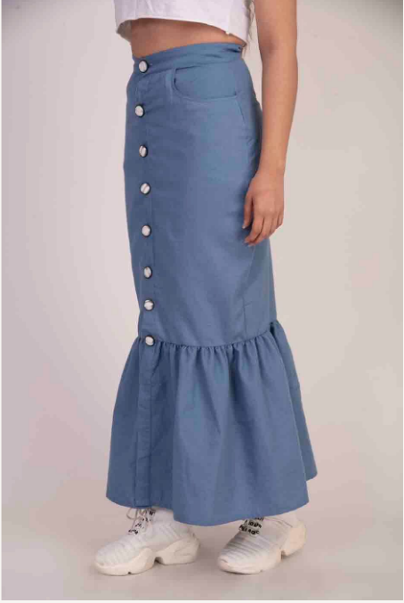 Women's Denim Fishcut Skirt