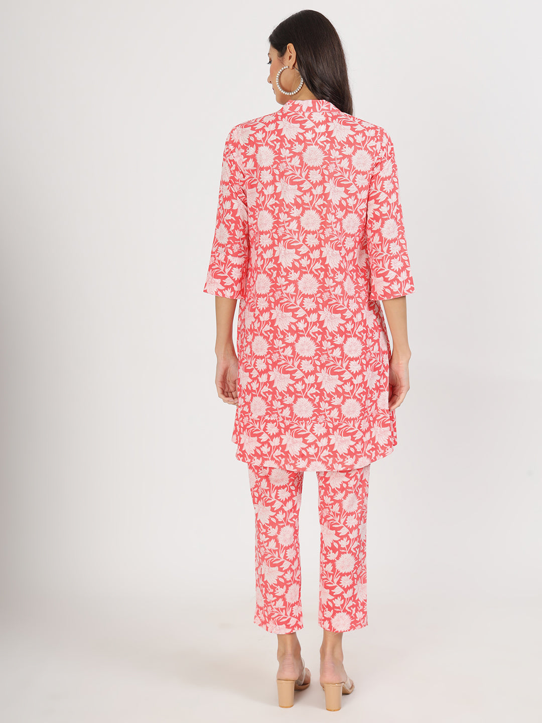 Women's Pink Floral Printed Cotton Co ord Set