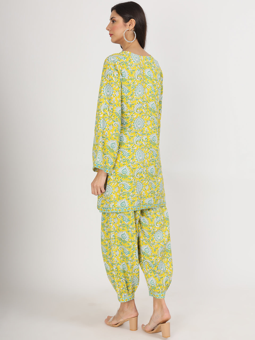 Women's Mustard Floral Print Rayon Co-ord set for women