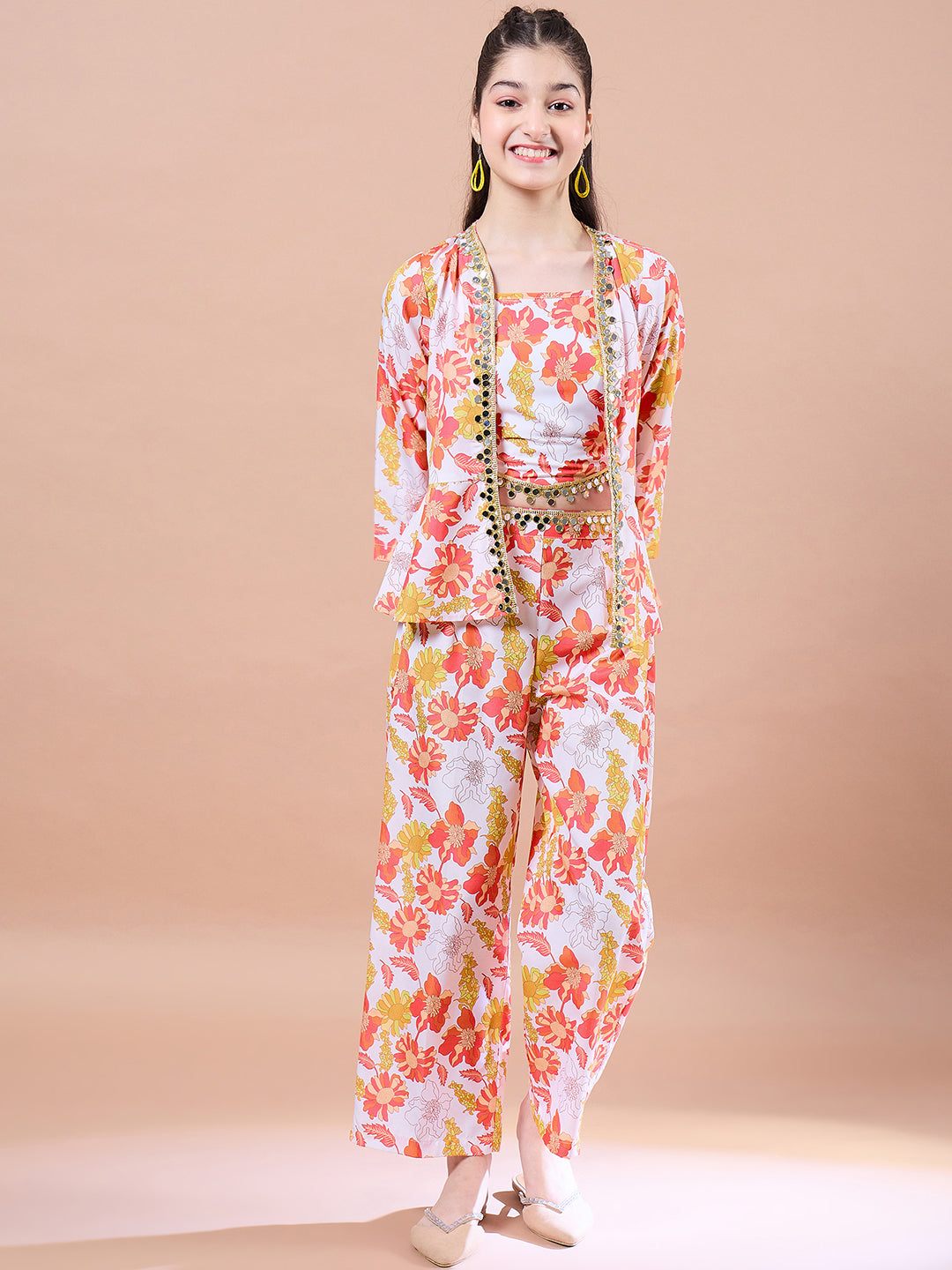 Girls Printed Top With Pyjamas