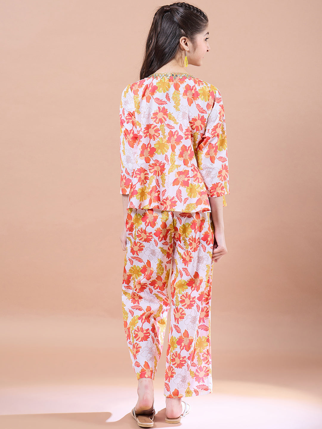 Girls Printed Top With Pyjamas