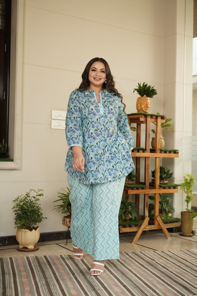 Women's Sky Blue Cotton Dress