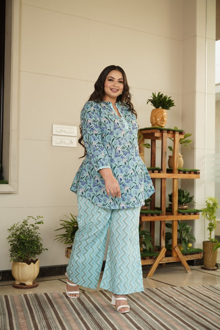 Women's Sky Blue Cotton Dress