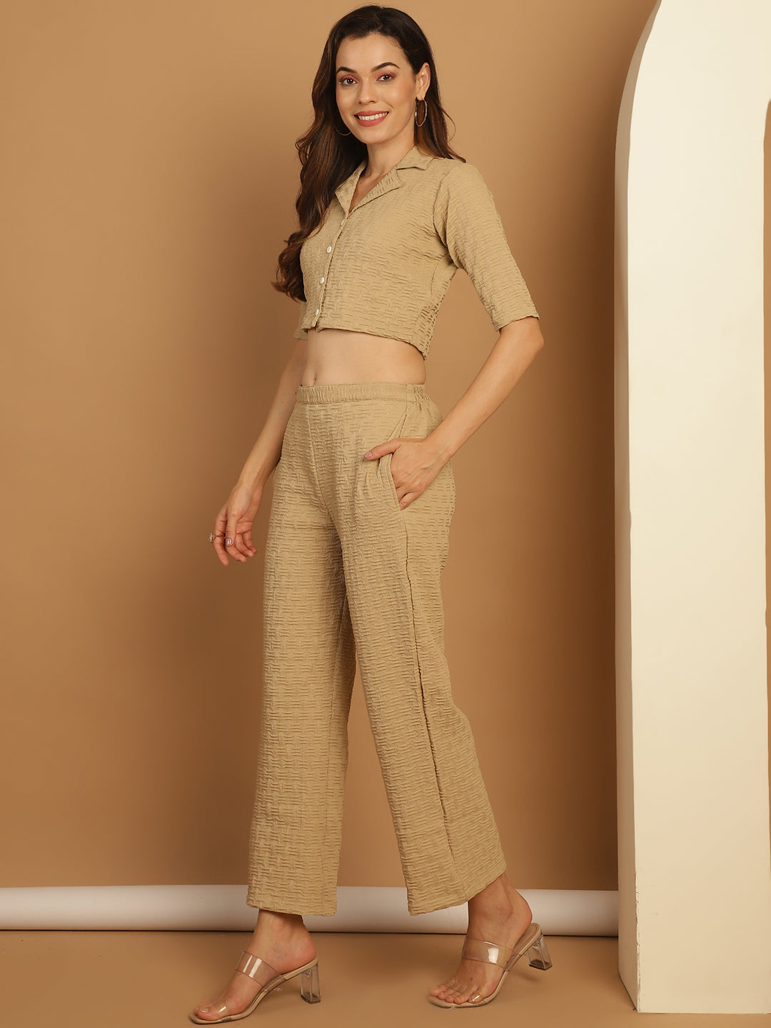 Women's Top and Trouser Woven Design co-ords