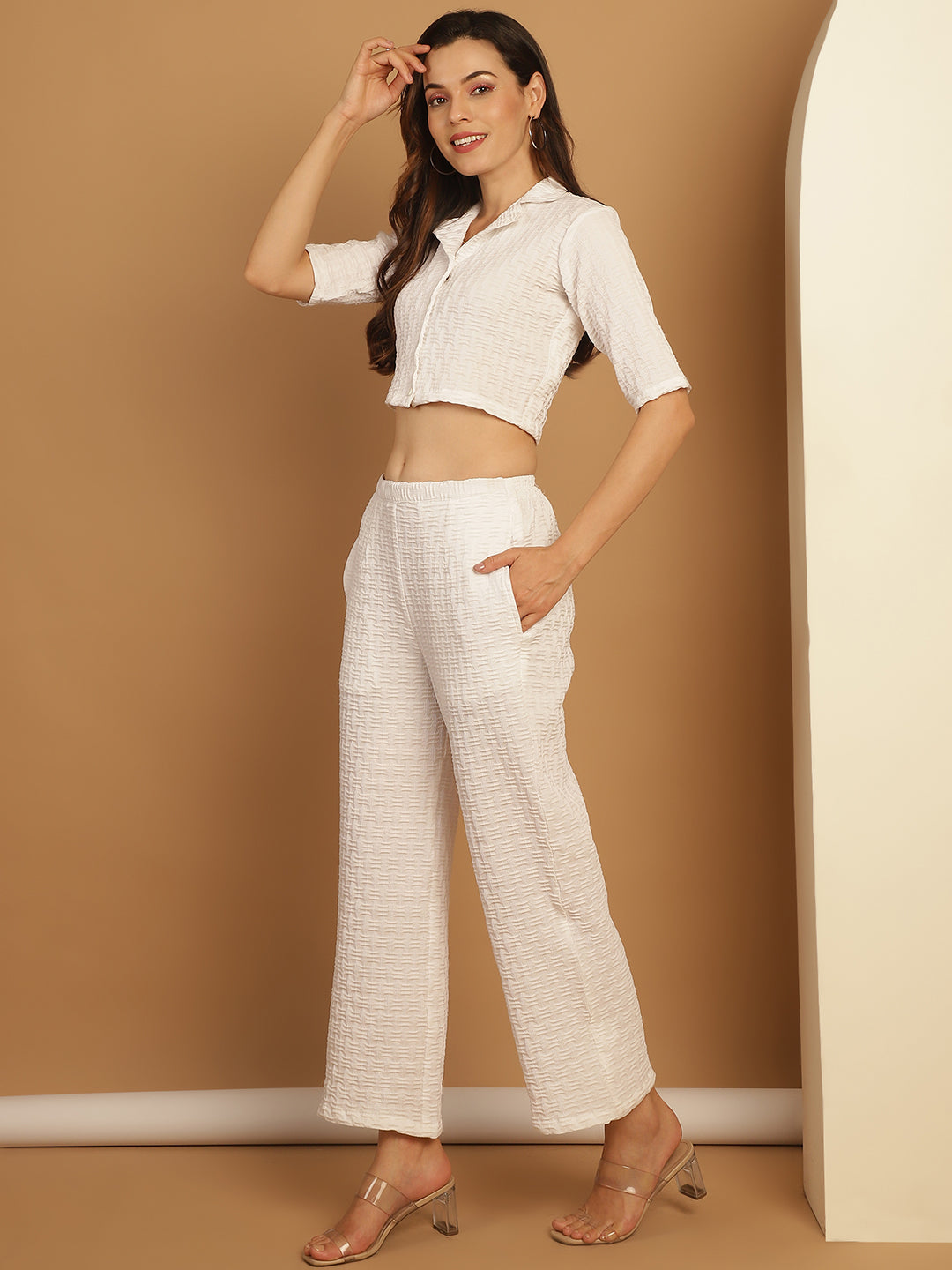 Women's Top and Trouser Woven Design co-ords