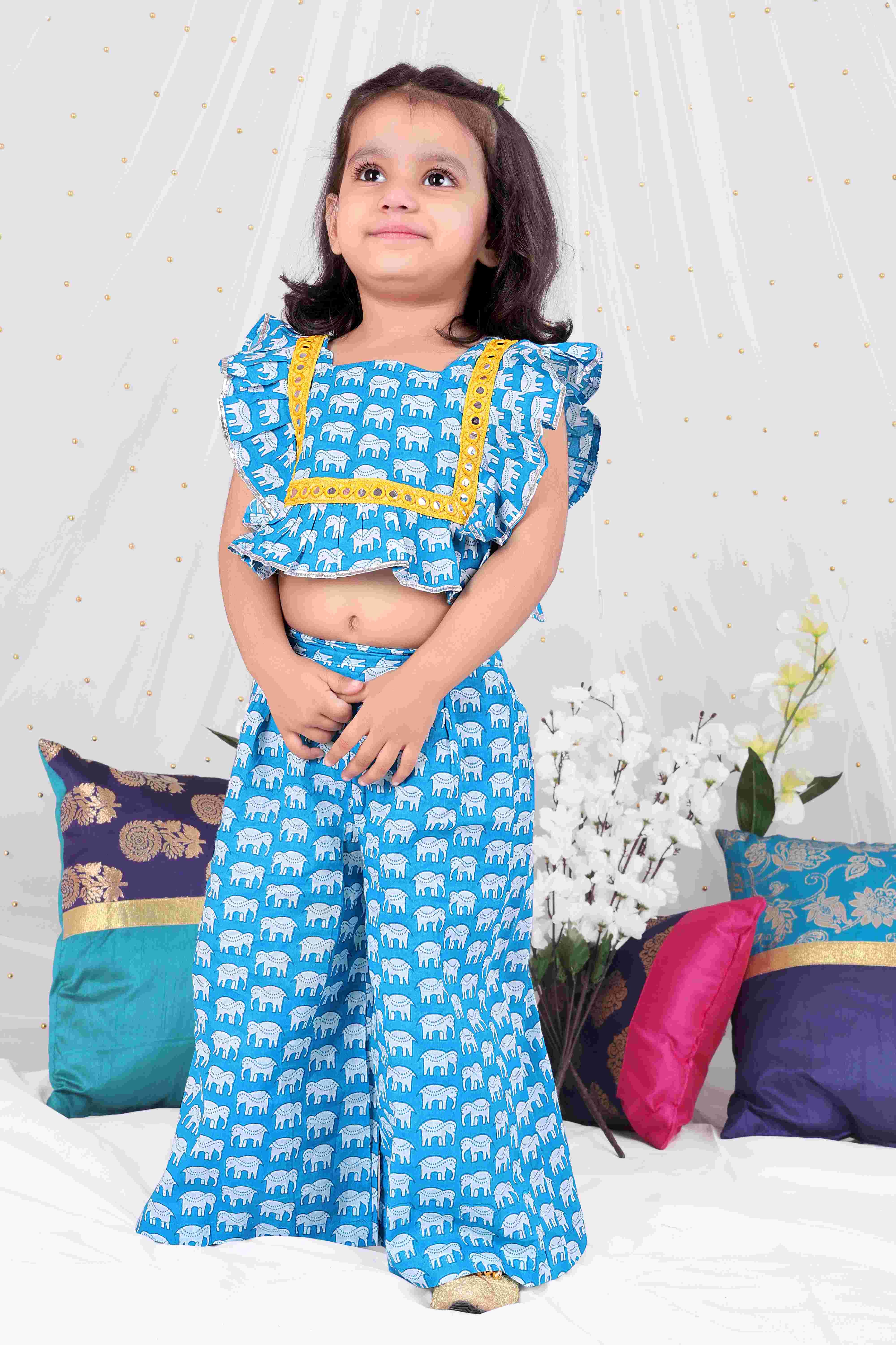 Girl's Elephant Print Plaz