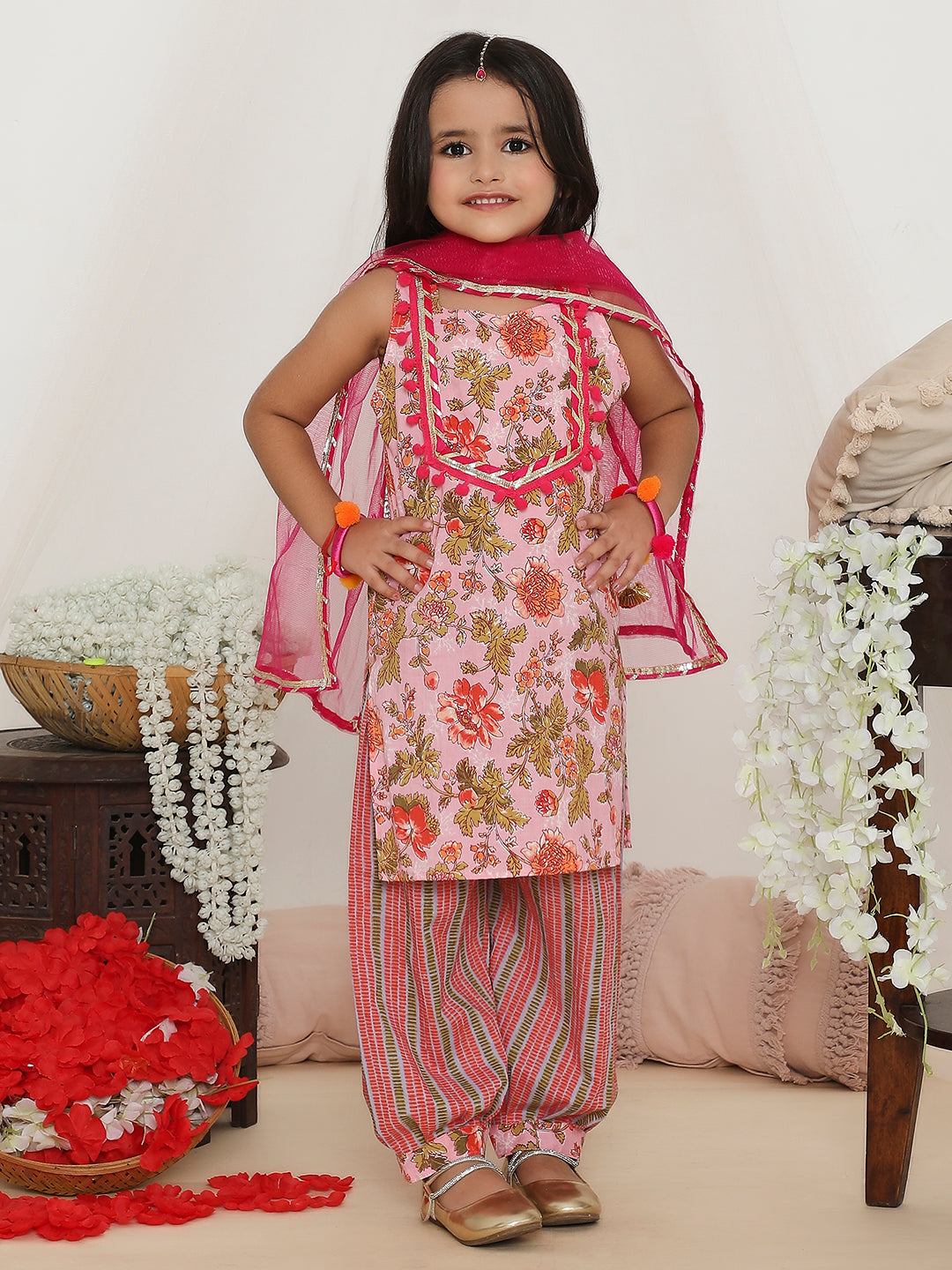 Girl's Gulabo Kurti With Afghani