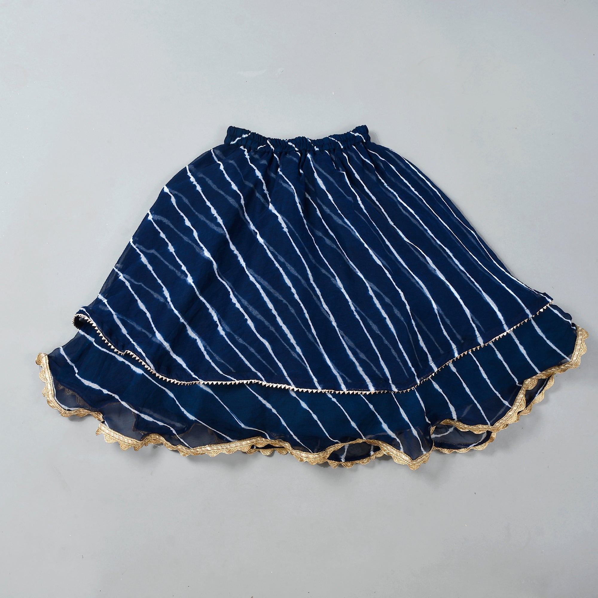 Girl's Blue Leheriya Skirt Top Set