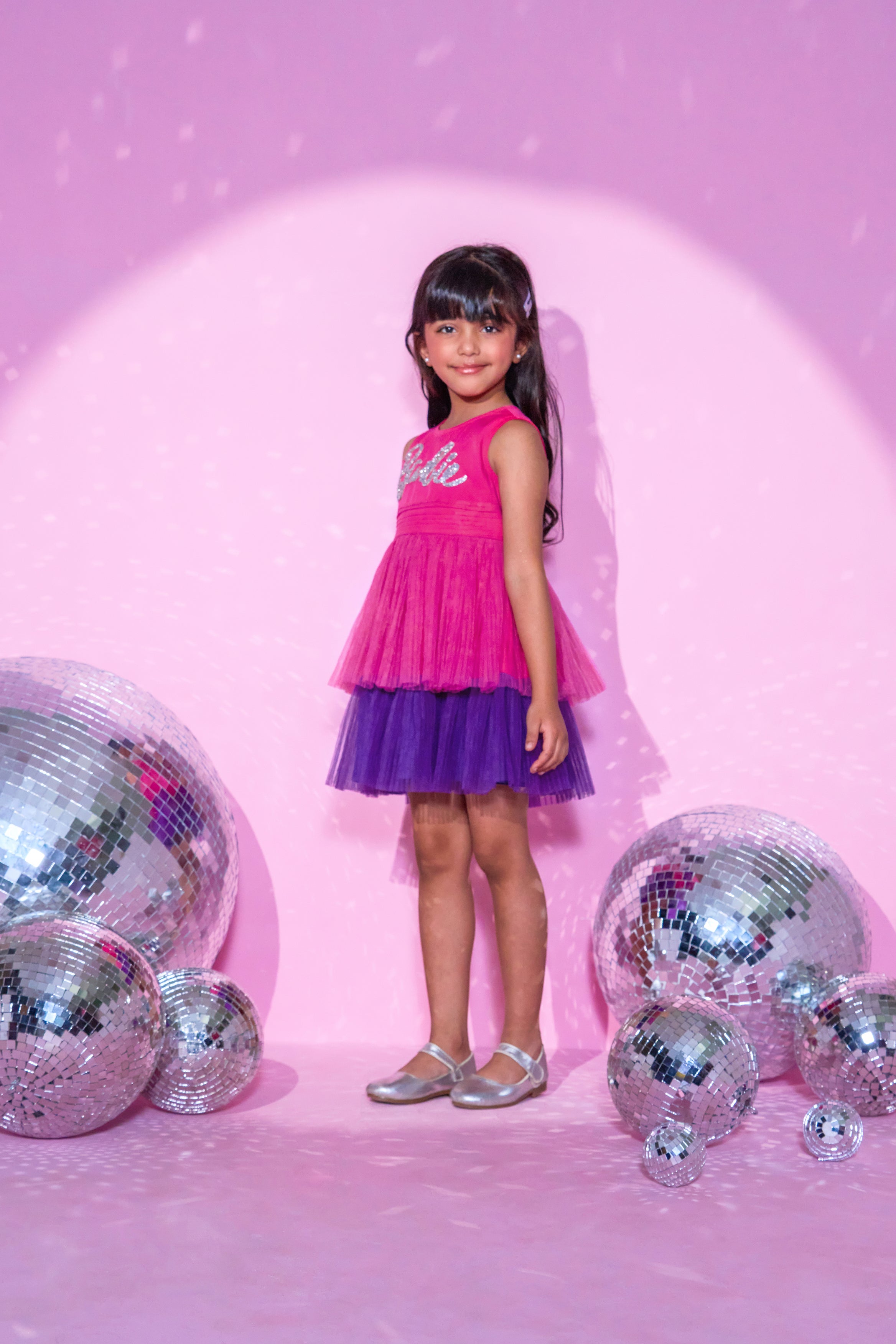 Girl's Pink Layered Dress