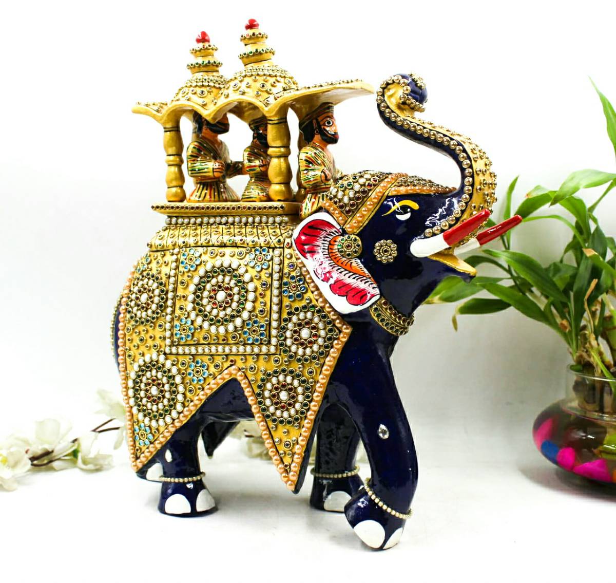 12"AMBABARI UT JWELLERY STONE STATUE MT