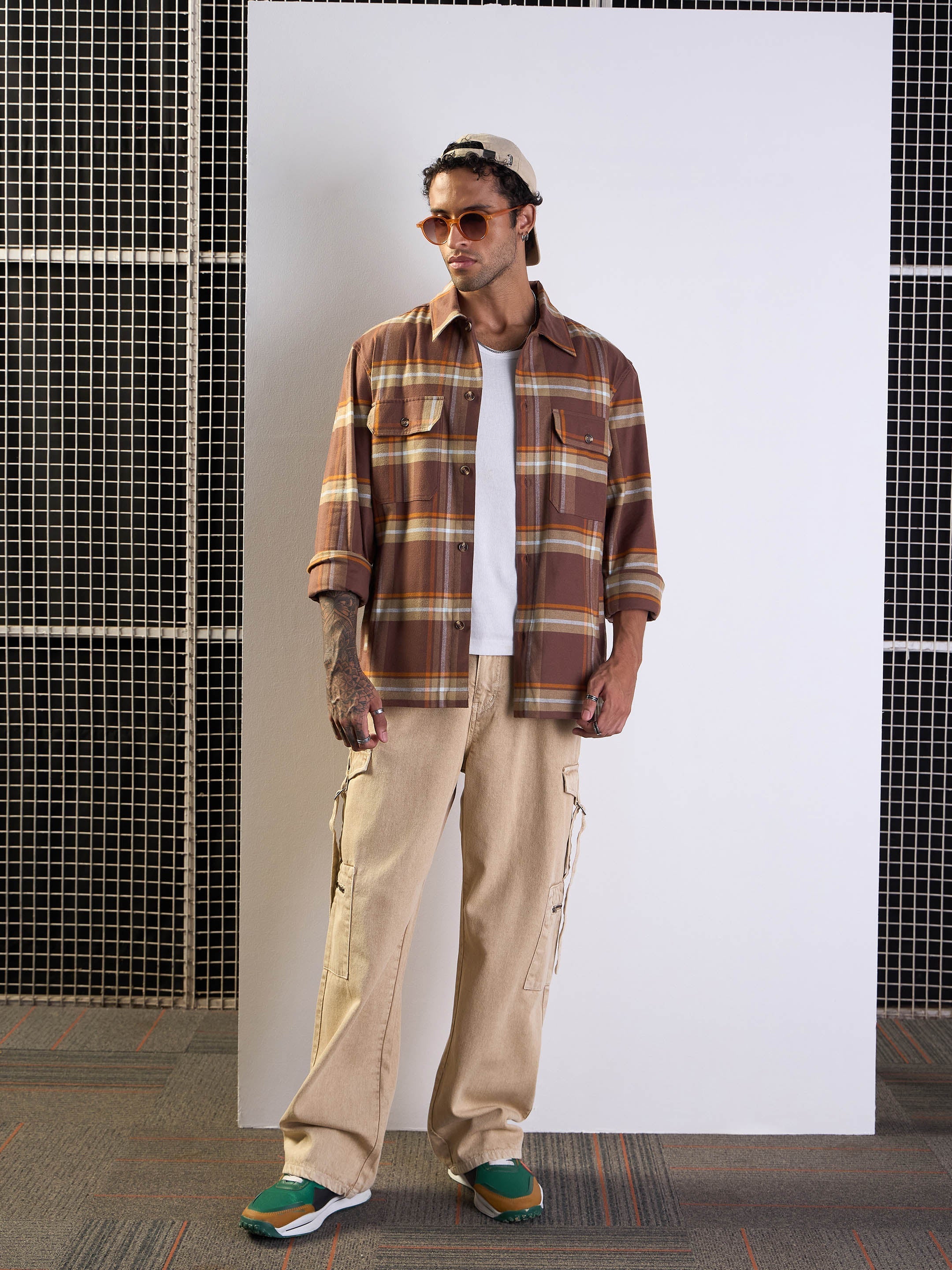 Men's Beige Side Pocket Jean
