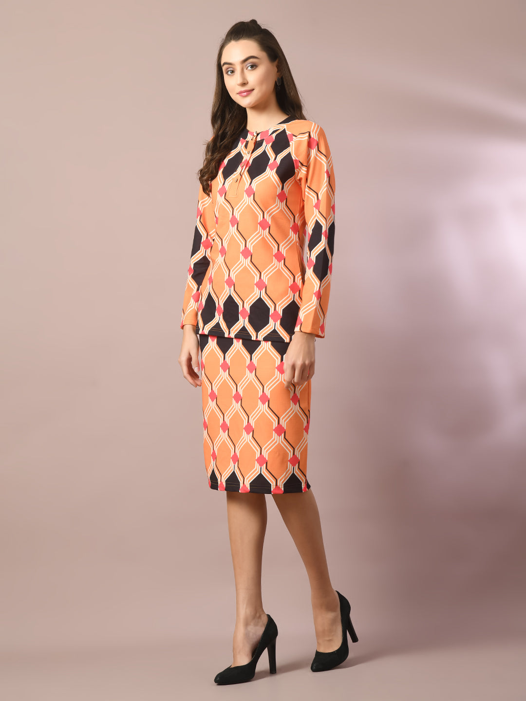 Women's  Multi Printed Knee Length Party Embellished Skirts