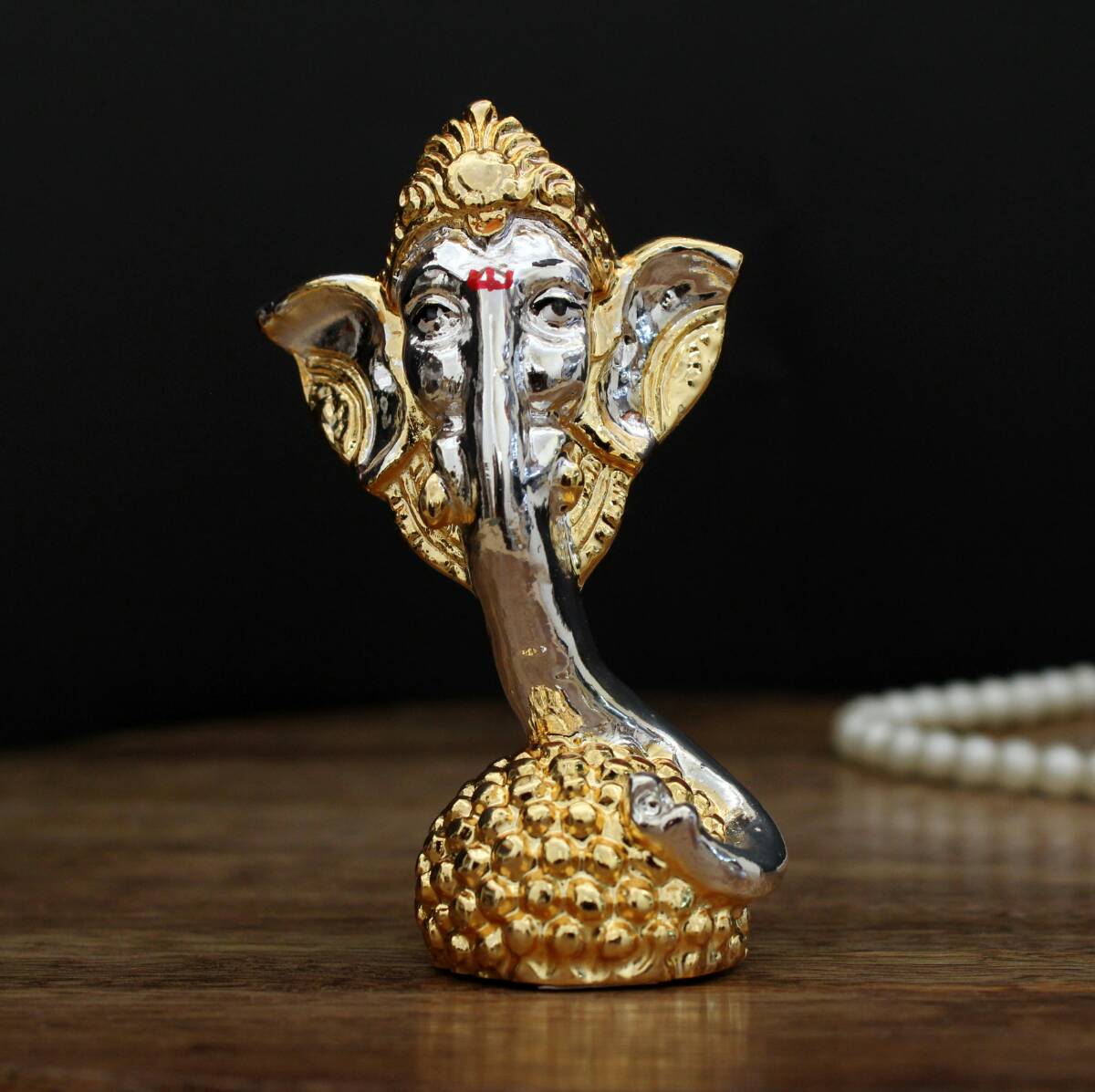 SI-18-3.5 (3.5" GANESH STANDING GOLD+SILVER PLATTING)