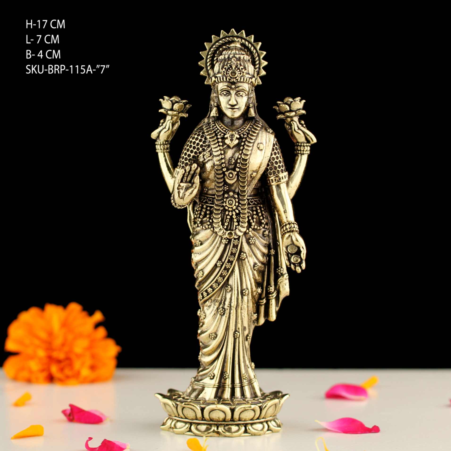 7" BRASS LAXMI STANDING