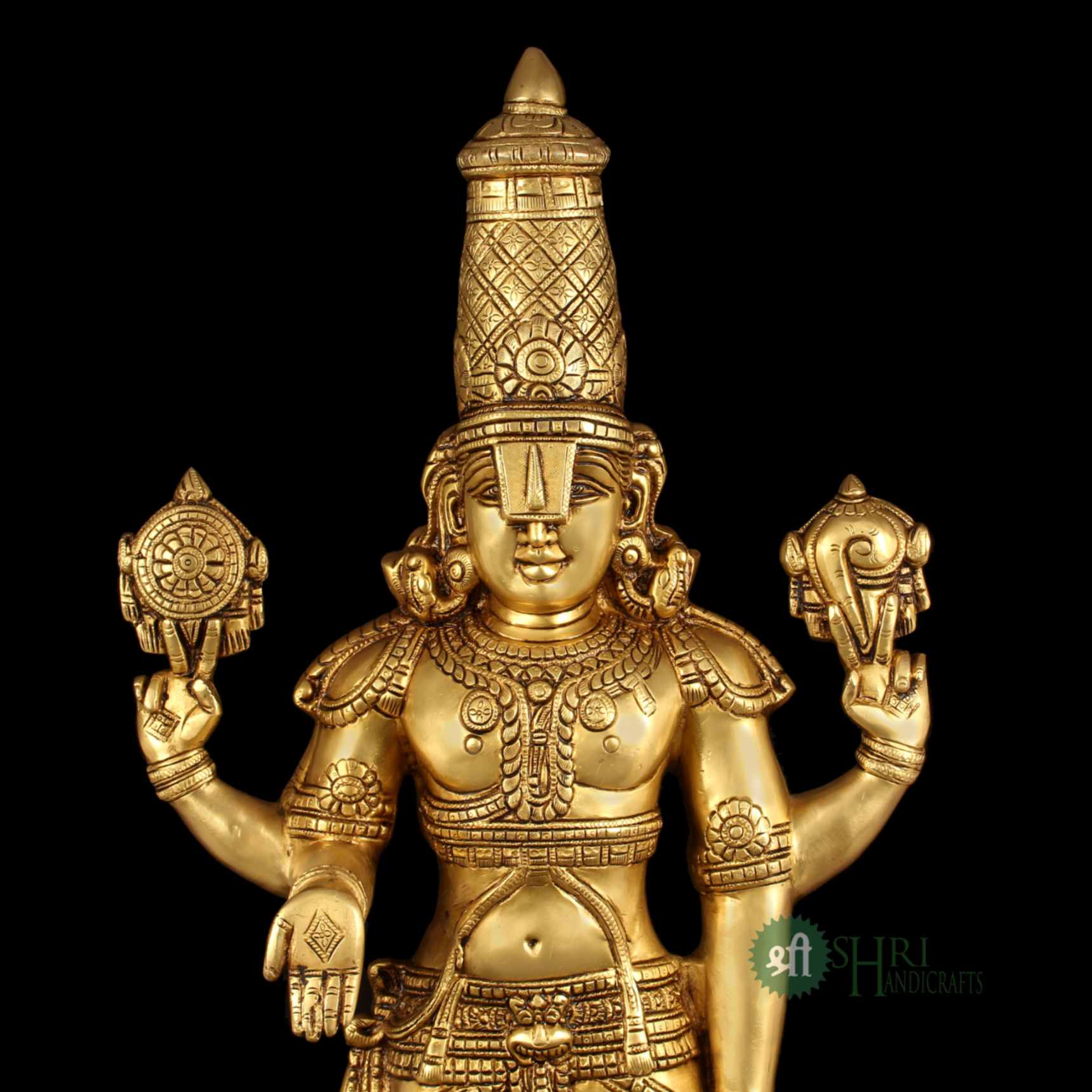32.5" Brass Tirupati Standing Idol