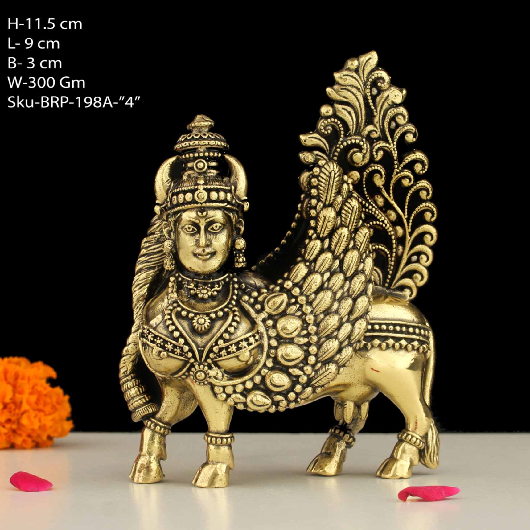 4" BRASS KAMDHENU COW