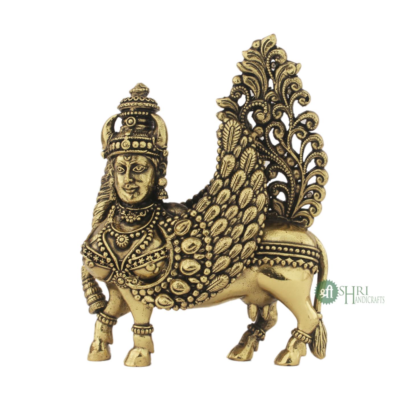 3" BRASS KAMDHENU COW