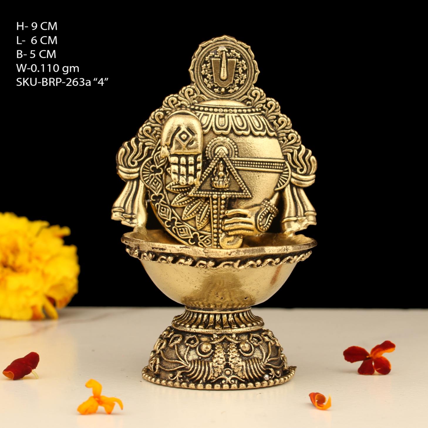 4"BRASS TIRUPATI HAND DEEPAK